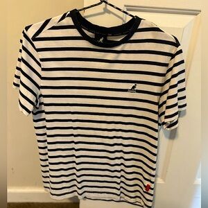 Kangol striped tshirt with logo in size Medium